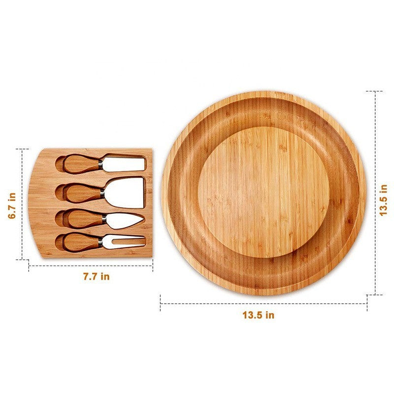 Bamboo Cheese Knife Plate Set