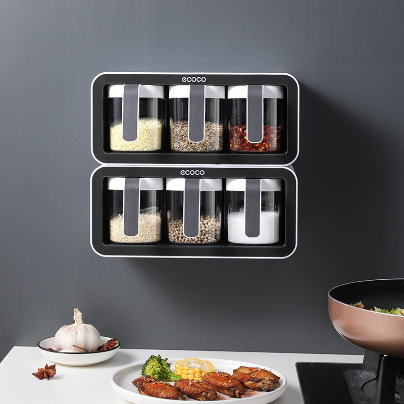 Household Wall-Mounted Kitchen Spice Rack