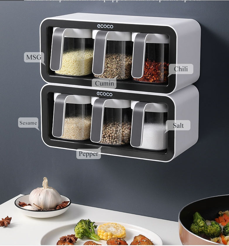 Household Wall-Mounted Kitchen Spice Rack