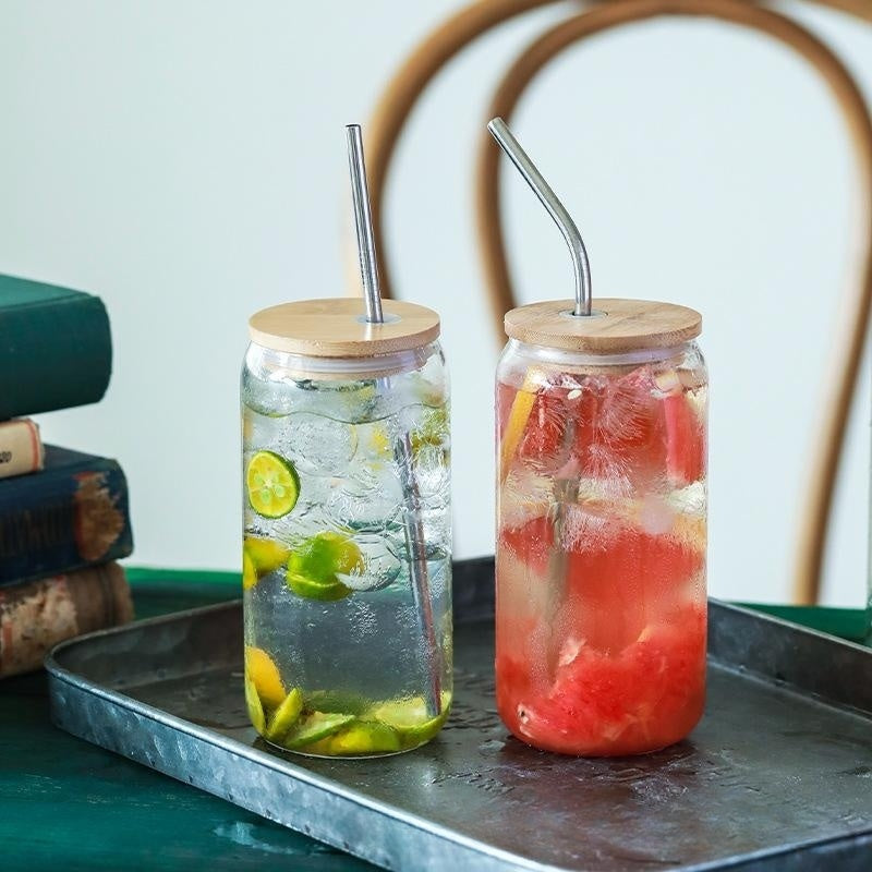 Bamboo Smoothie Jar Lid With Straw