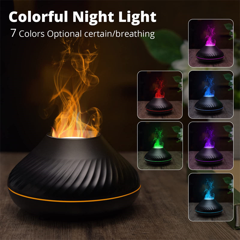 USB Volcanic Flame Aroma Diffuser With Color Light