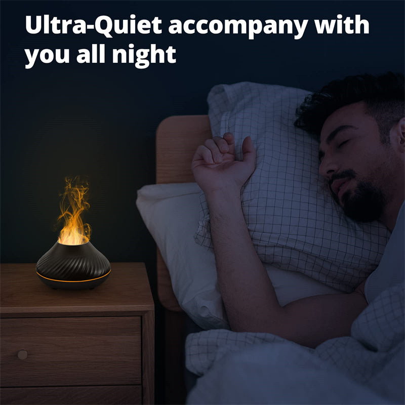 USB Volcanic Flame Aroma Diffuser With Color Light
