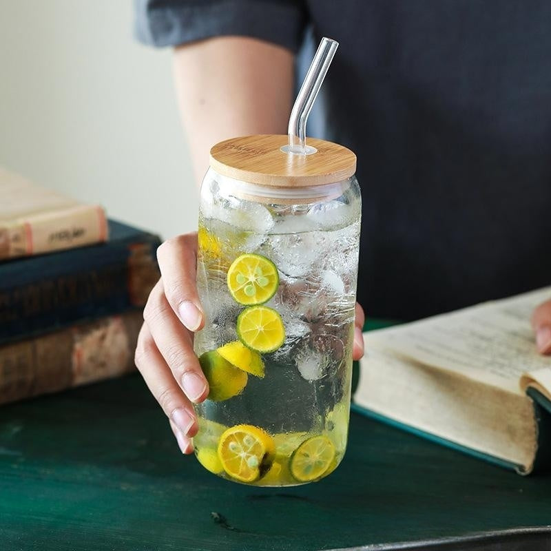 Bamboo Smoothie Jar Lid With Straw