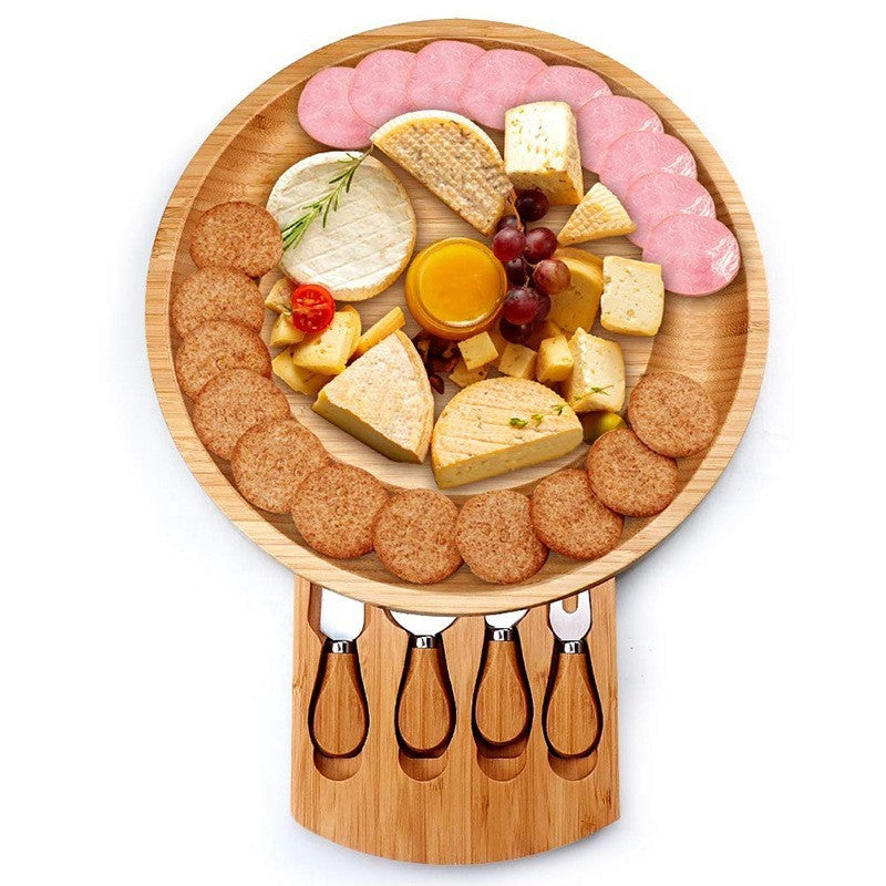 Bamboo Cheese Knife Plate Set