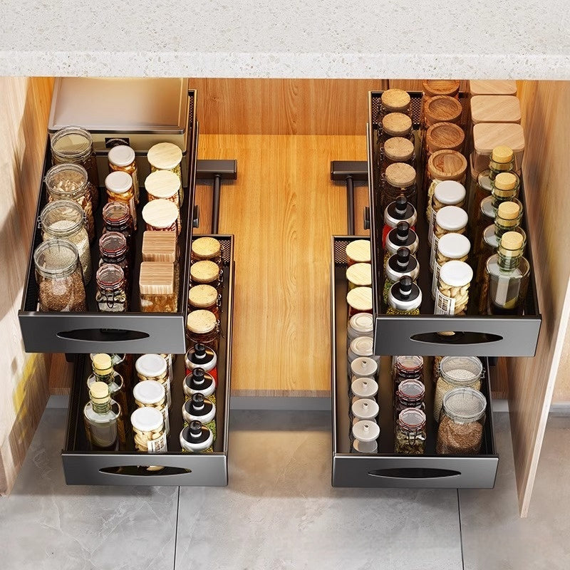 Pull-out Double-layer Storage Rack Jar