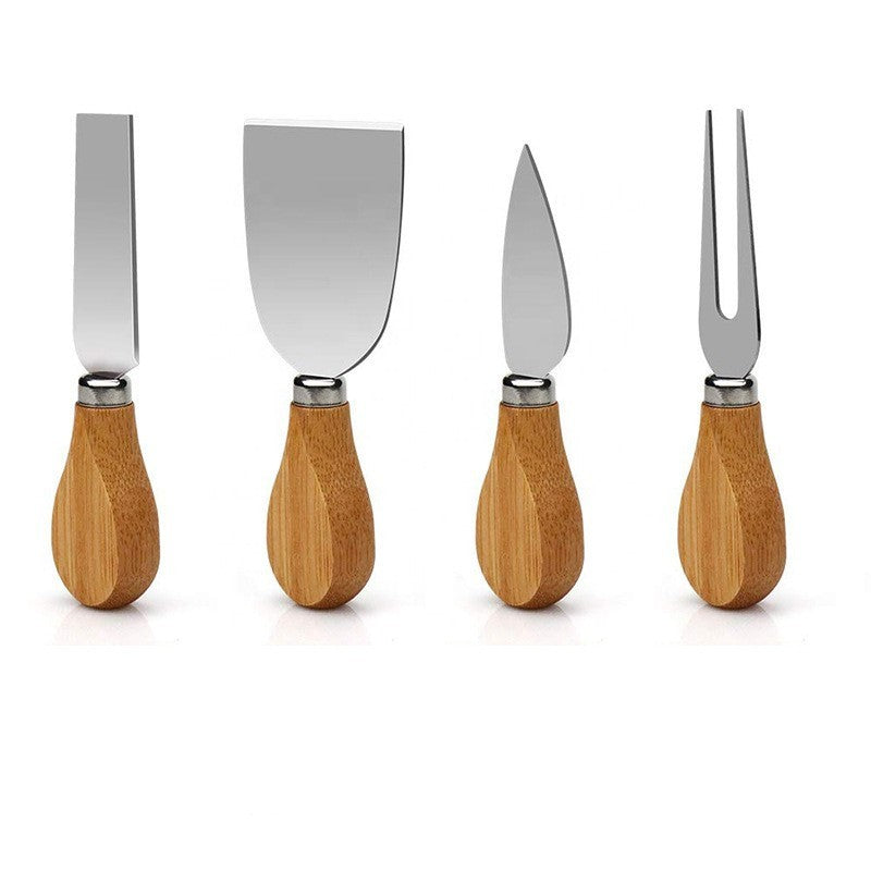 Bamboo Cheese Knife Plate Set