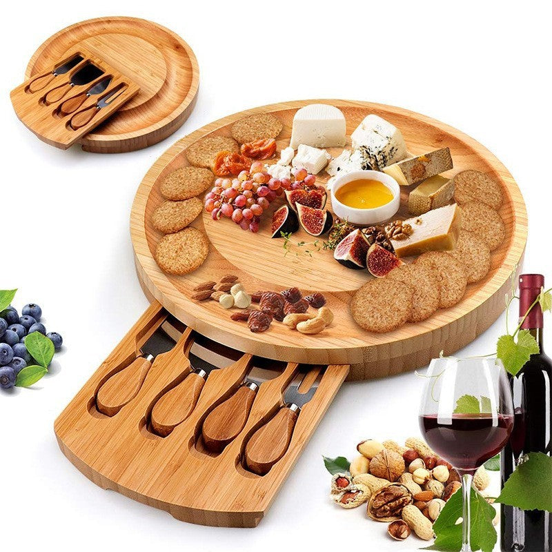 Bamboo Cheese Knife Plate Set