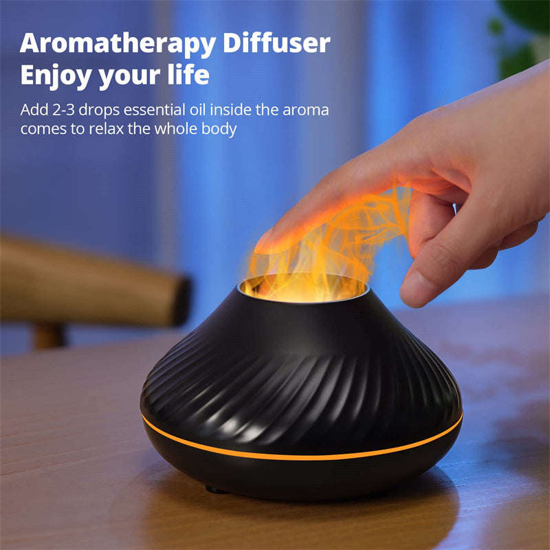 USB Volcanic Flame Aroma Diffuser With Color Light