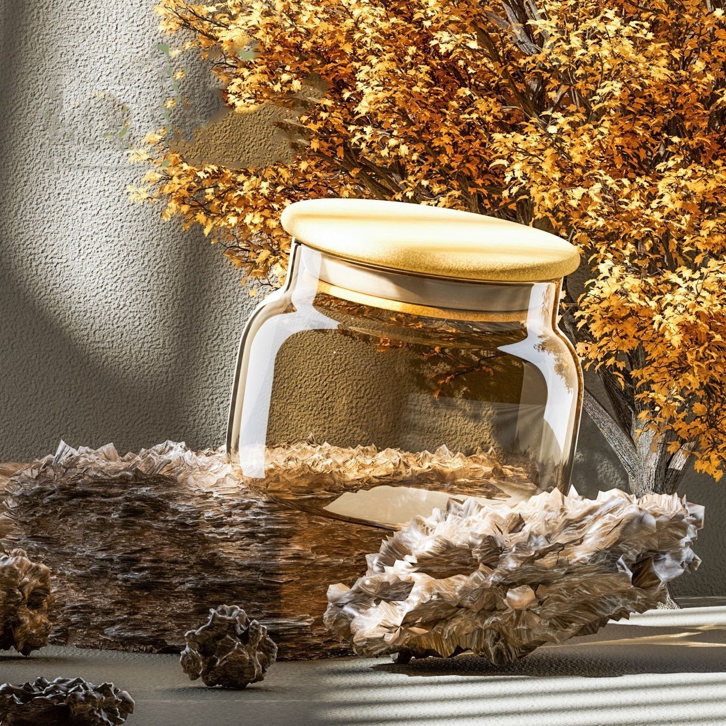High Borosilicate Glass Bamboo Lid Storage Jar