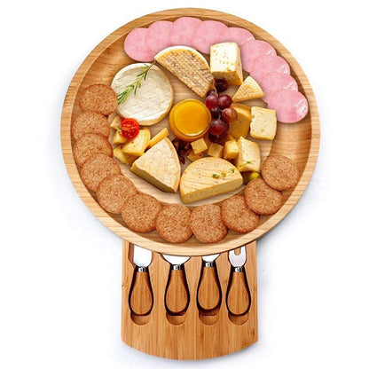 Bamboo Cheese Knife Plate Set