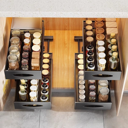 Pull-out Double-layer Storage Rack Jar