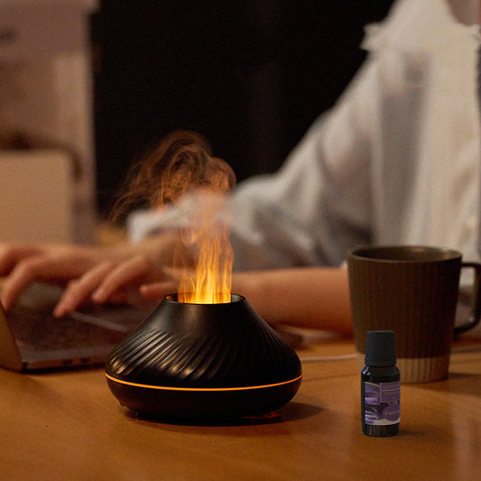 USB Volcanic Flame Aroma Diffuser With Color Light
