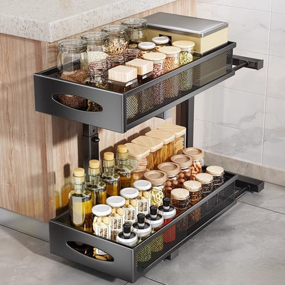 Pull-out Double-layer Storage Rack Jar